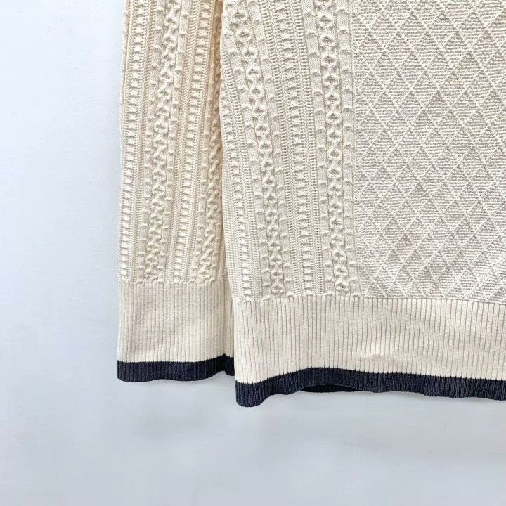 Chanel Chanel Beige Jacquard Cotton Crewneck Sweater Size S / US 4 / IT 40 - 4 Thumbnail