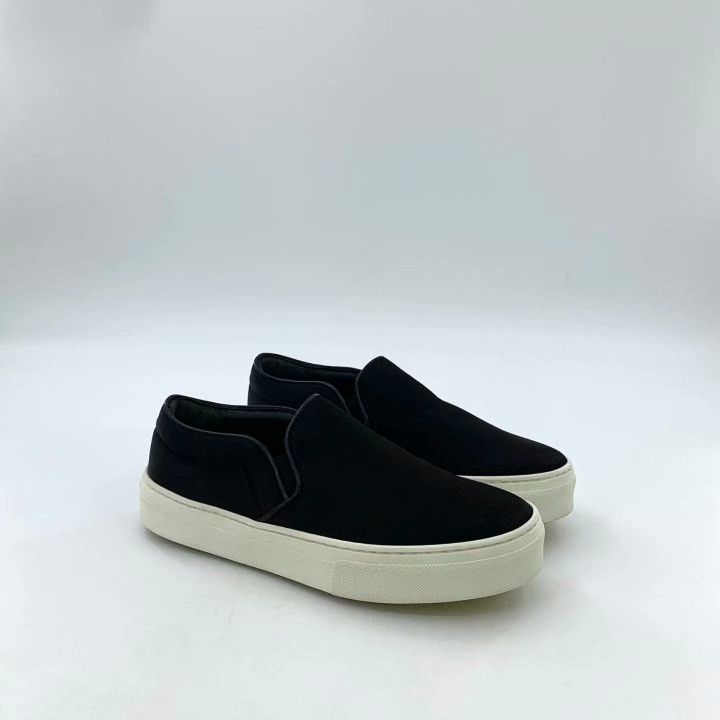 Celine Celine Black Satin Slip-On Platform Sneakers Size US 4 / IT 34 - 2 Thumbnail