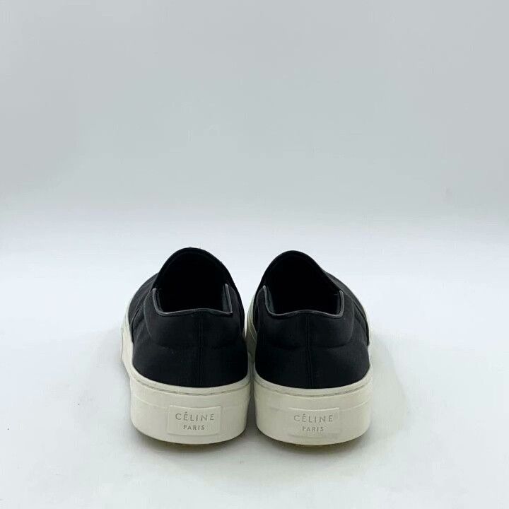 Celine Celine Black Satin Slip-On Platform Sneakers Size US 4 / IT 34 - 4 Thumbnail