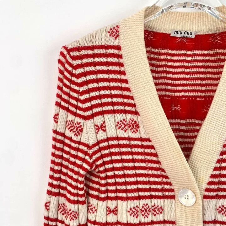 Miu Miu MiuMiu Colorblock Stripe Intarsia Wool Knit Dress Size S / US 4 / IT 40 - 3 Thumbnail