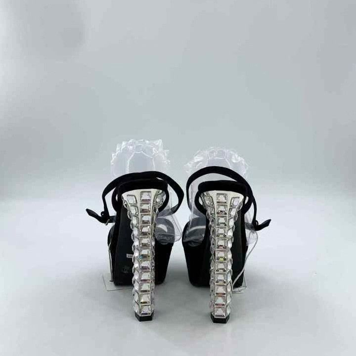 Gucci Gucci Black Diamond-Embellished Block Heel Size US 4 / IT 34 - 4 Thumbnail