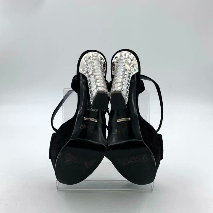 Gucci Gucci Black Diamond-Embellished Block Heel Size US 4 / IT 34 - 5 Thumbnail