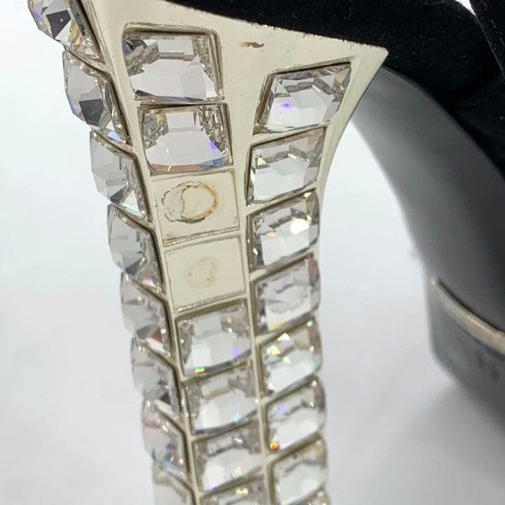 Gucci Gucci Black Diamond-Embellished Block Heel Size US 4 / IT 34 - 8 Thumbnail