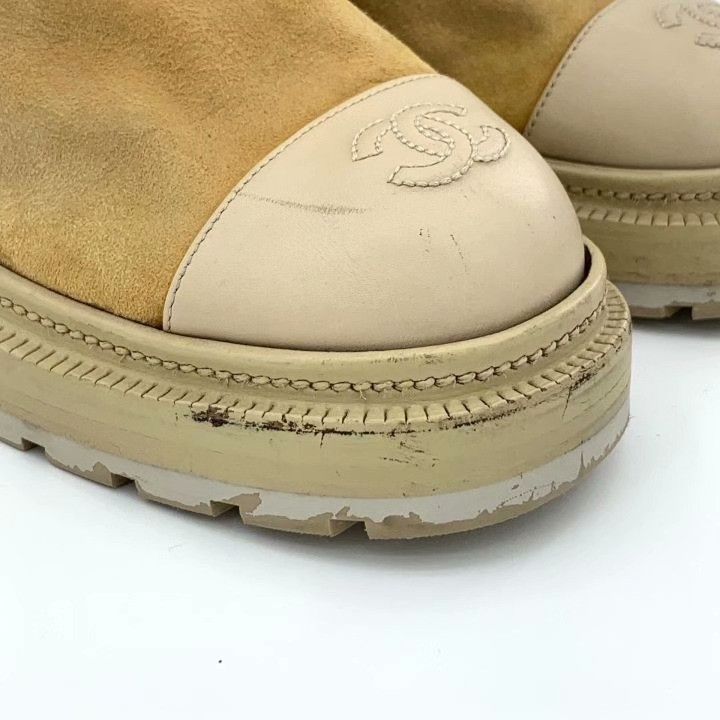 Chanel Chanel Brown Logo Round-Toe Short Boots Size US 5 / IT 35 - 8 Thumbnail