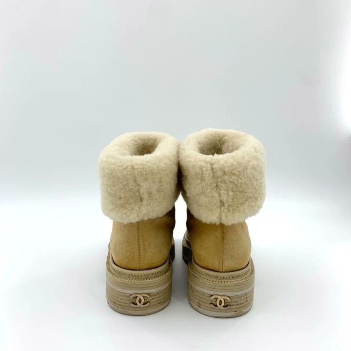 Chanel Chanel Brown Logo Round-Toe Short Boots Size US 5 / IT 35 - 4 Thumbnail
