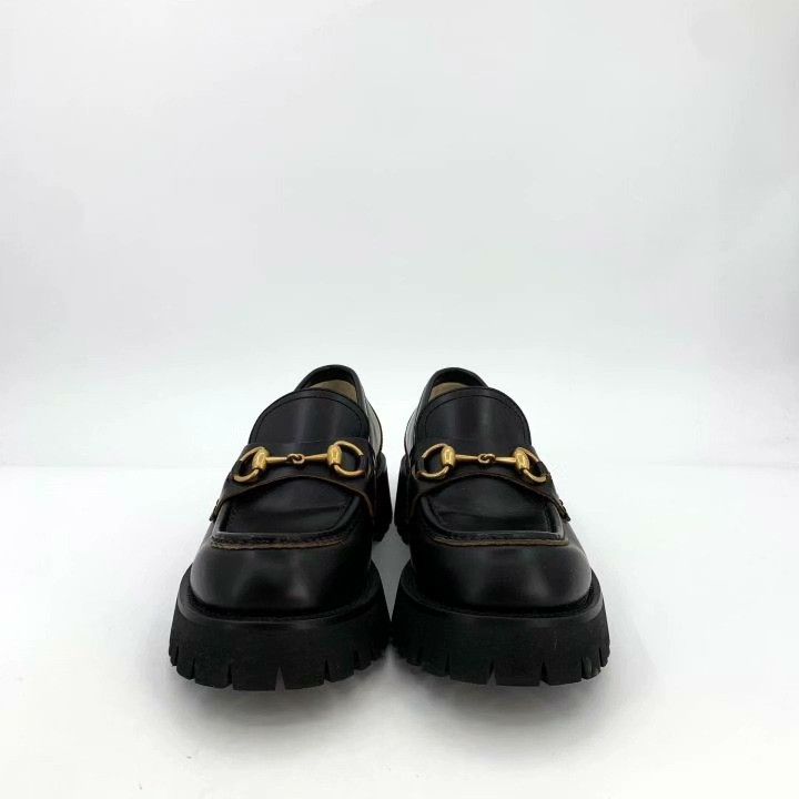 Gucci Gucci Black Horsebit Platform Leather Loafers Size US 8.5 / IT 38.5 - 3 Thumbnail