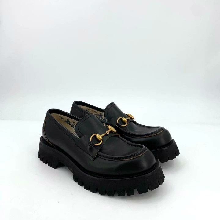 Gucci Gucci Black Horsebit Platform Leather Loafers Size US 8.5 / IT 38.5 - 2 Thumbnail
