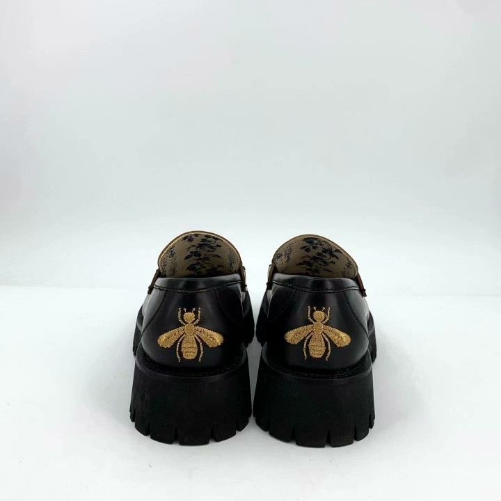 Gucci Gucci Black Horsebit Platform Leather Loafers Size US 8.5 / IT 38.5 - 4 Thumbnail