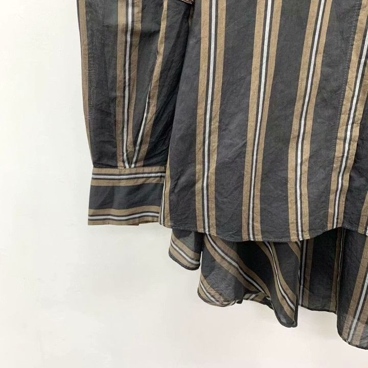 Brunello Cucinelli Brunello Cucinelli Cotton Stripe Collared Shirt Size XS / US 0-2 / IT 36-38 - 4 Thumbnail