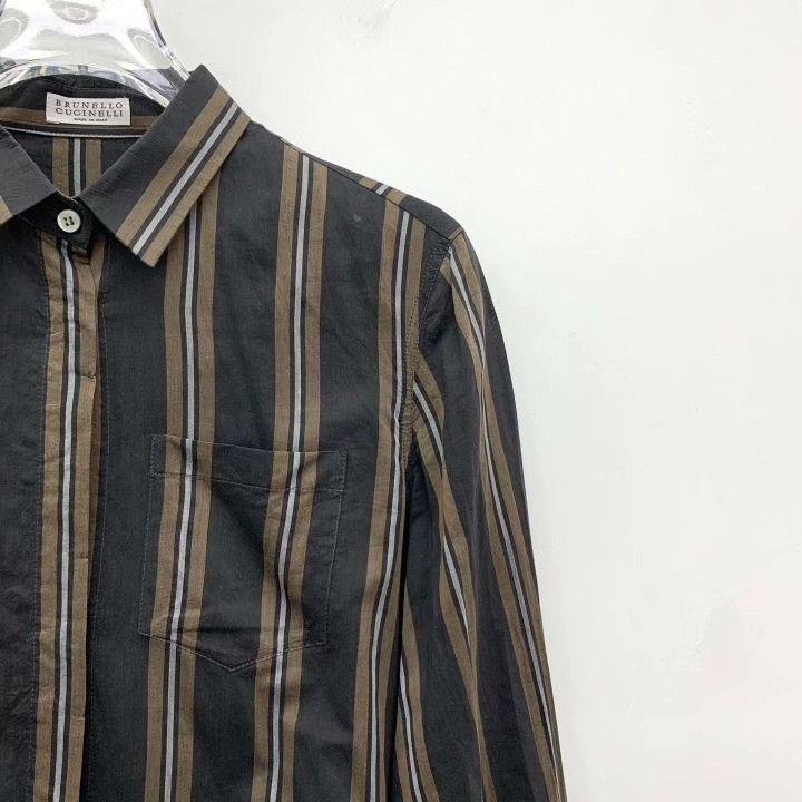 Brunello Cucinelli Brunello Cucinelli Cotton Stripe Collared Shirt Size XS / US 0-2 / IT 36-38 - 3 Thumbnail
