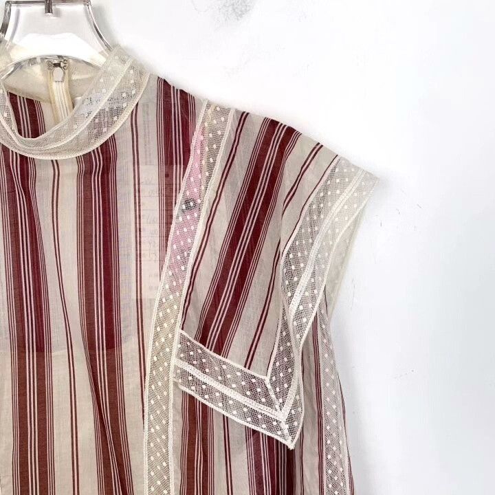 Dior Christian Dior Colorblock Stripe Lace Cotton Dress Size XS / US 0-2 / IT 36-38 - 3 Thumbnail
