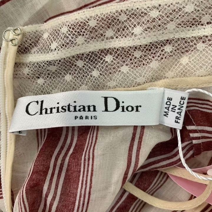 Dior Christian Dior Colorblock Stripe Lace Cotton Dress Size XS / US 0-2 / IT 36-38 - 6 Thumbnail