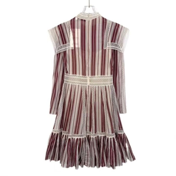 Dior Christian Dior Colorblock Stripe Lace Cotton Dress Size XS / US 0-2 / IT 36-38 - 2 Thumbnail