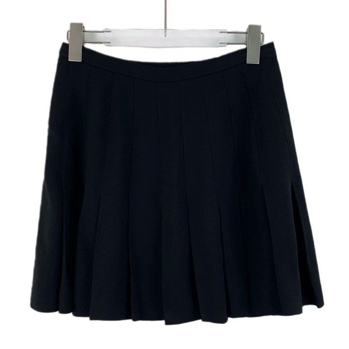 Dior Dior Black Logo Buckle Pleated Short Skirt Size 38" / US 16 / IT 52 - 2 Thumbnail