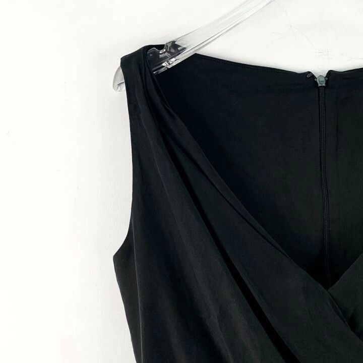 Dior Dior Black V-neck Pleated Silk Sleeveless Dress Size S / US 4 / IT 40 - 3 Thumbnail