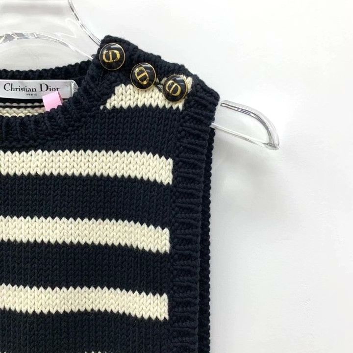 Dior Christian Dior Black Striped Cotton Sleeveless Tank Size XXS / US 00 / IT 34 - 3 Thumbnail