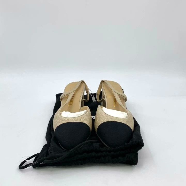 Chanel Chanel Slingback Block Heel Shoes Size US 4.5 / IT 34.5 - 8 Thumbnail