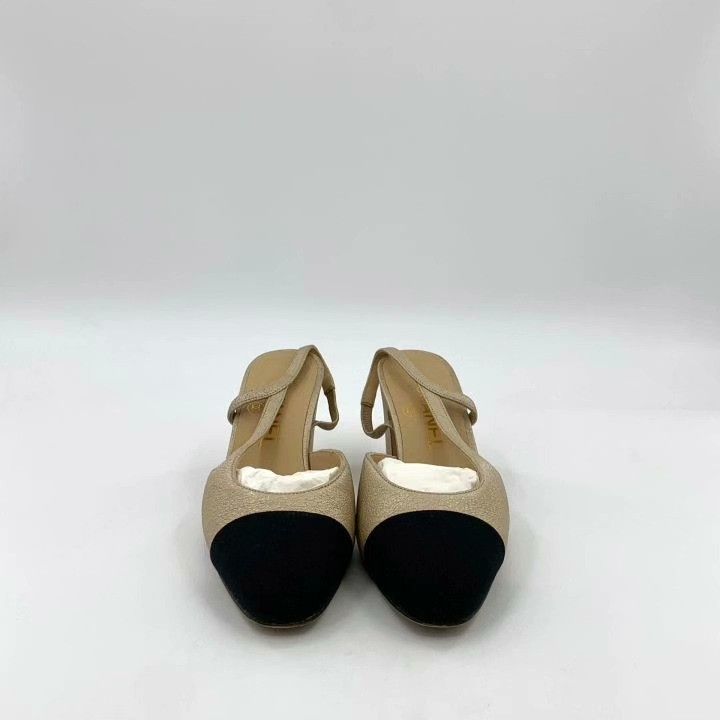 Chanel Chanel Slingback Block Heel Shoes Size US 4.5 / IT 34.5 - 3 Thumbnail