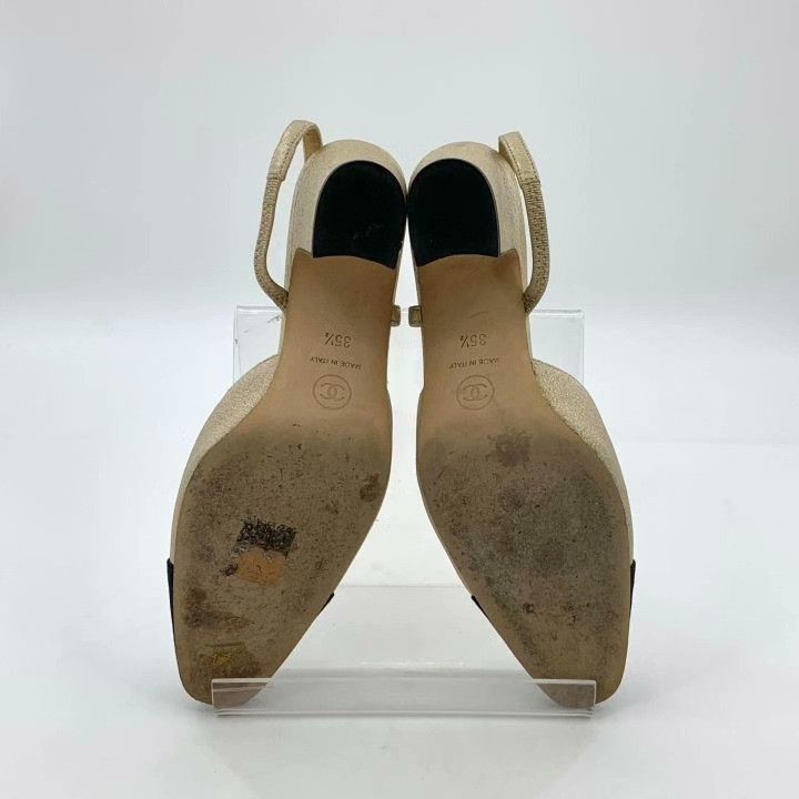 Chanel Chanel Slingback Block Heel Shoes Size US 4.5 / IT 34.5 - 5 Thumbnail