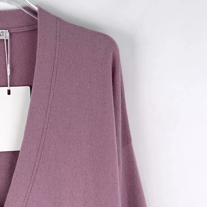 Brunello Cucinelli Brunello Cucinelli Purple V-Neck Cashmere Cardigan Size M / US 6-8 / IT 42-44 - 3 Thumbnail
