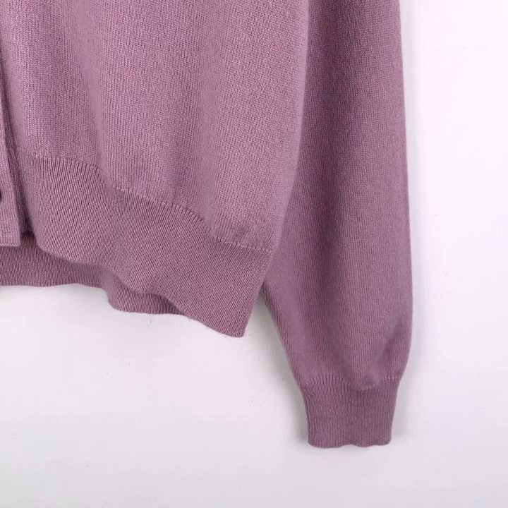 Brunello Cucinelli Brunello Cucinelli Purple V-Neck Cashmere Cardigan Size M / US 6-8 / IT 42-44 - 4 Thumbnail