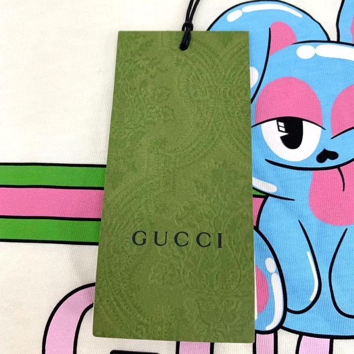 Gucci Gucci White Rabbit Print Cotton T-shirt Size S / US 4 / IT 40 - 6 Thumbnail