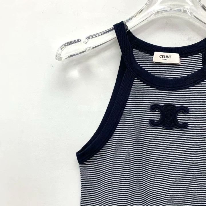 Celine Celine Colorblock Stripe Triomphe Embroidery Knit Vest Size S / US 4 / IT 40 - 3 Thumbnail