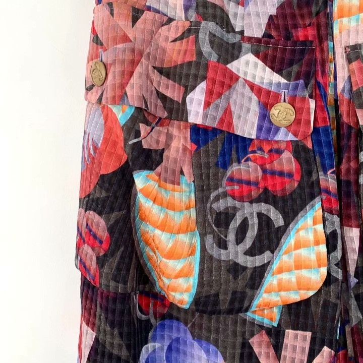 Chanel Chanel Logo Print Silk Casual Skirt Size 36" / US 14 / IT 50 - 4 Thumbnail