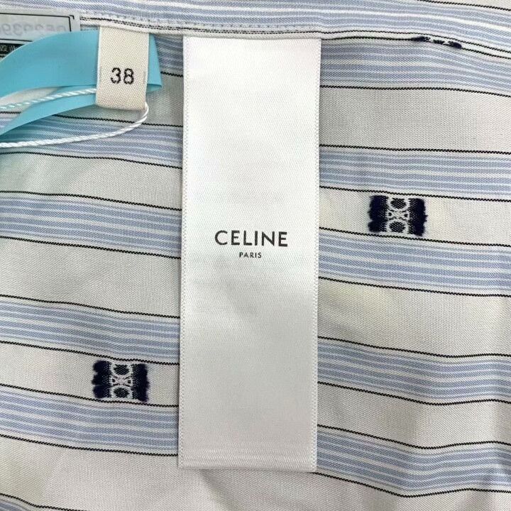 Celine Celine Striped Silk Tie-Neck Shirt Size S / US 4 / IT 40 - 6 Thumbnail