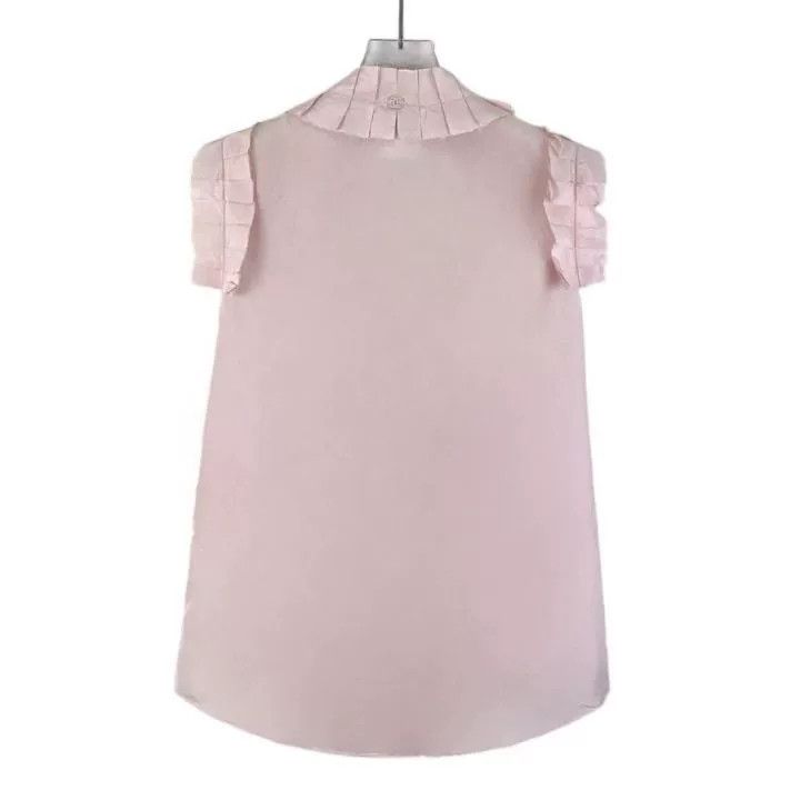 Chanel Chanel Pink Silk Ruffle Sleeveless Blouse Size S / US 4 / IT 40 - 2 Thumbnail