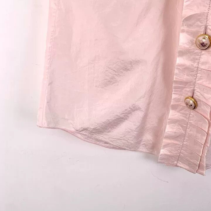 Chanel Chanel Pink Silk Ruffle Sleeveless Blouse Size S / US 4 / IT 40 - 4 Thumbnail