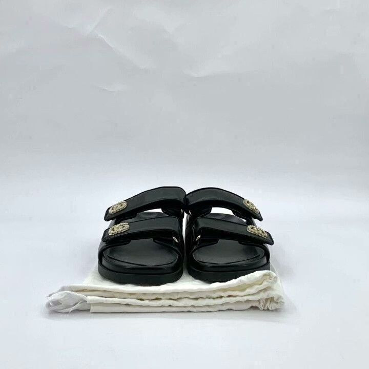 Gucci Gucci Black Double G Diamond Slide Sandals Size US 6 / IT 36 - 9 Thumbnail
