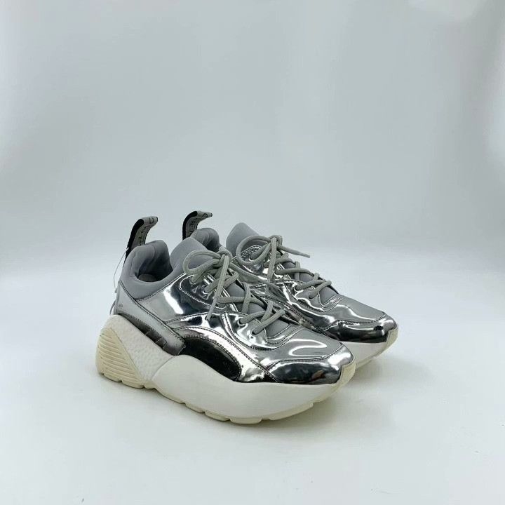 Stella McCartney Stella McCartney Silver Platform Sneakers Size US 5 / IT 35 - 2 Thumbnail