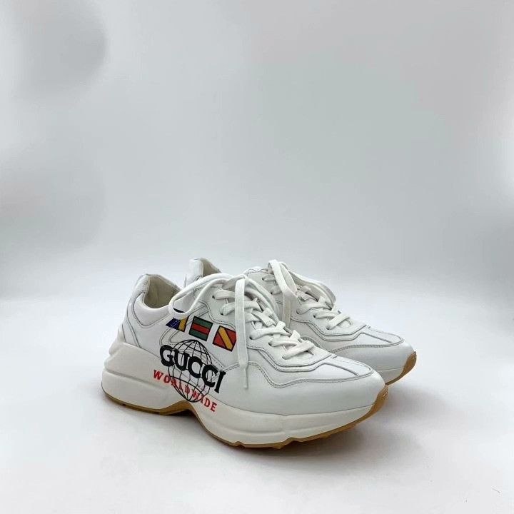 Gucci Gucci White Logo Lace-Up Sneakers Size US 7 / IT 37 - 2 Thumbnail