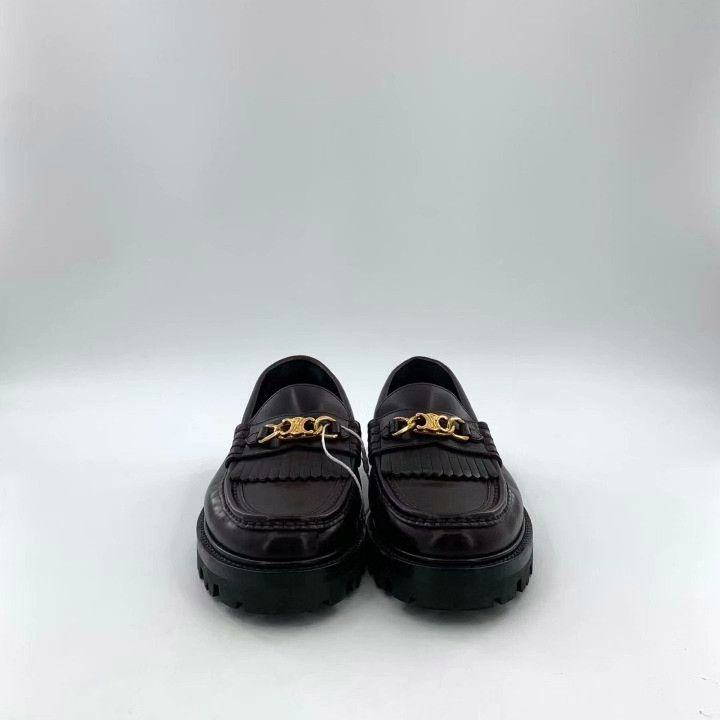 Celine Celine Red-Brown Triomphe Tassel Loafers 39 Size US 8 / IT 38 - 3 Thumbnail