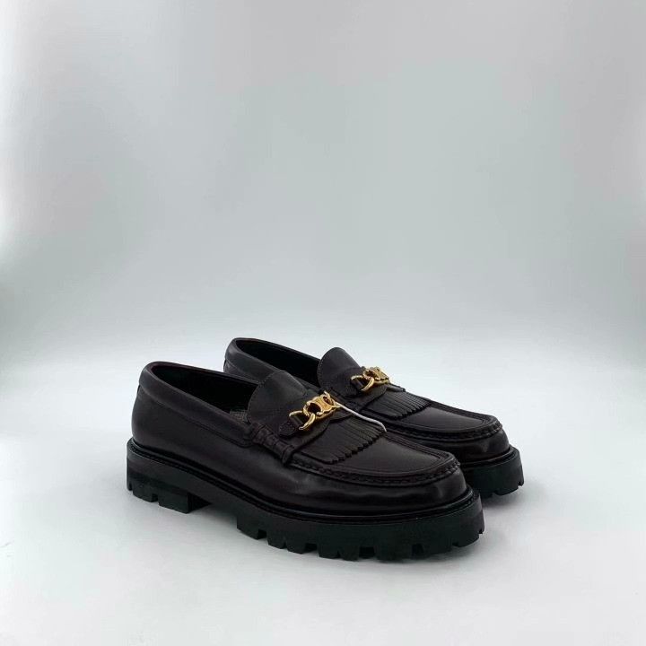Celine Celine Red-Brown Triomphe Tassel Loafers 39 Size US 8 / IT 38 - 2 Thumbnail