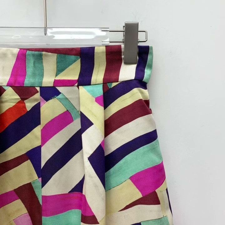 Chanel Chanel Seoul Runway Colorblock Silk Skirt Size 38" / US 16 / IT 52 - 3 Thumbnail