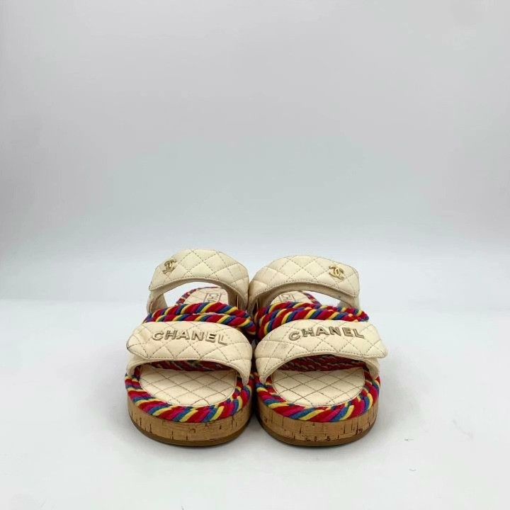 Chanel Chanel Beige Diamond Quilted Casual Slippers Size US 7 / IT 37 - 3 Thumbnail