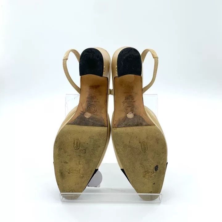 Chanel Chanel Two-Tone Leather Slingback Sandals Size US 5 / IT 35 - 5 Thumbnail