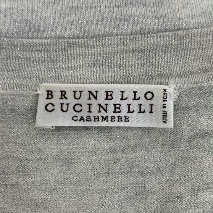 Brunello Cucinelli Brunello Cucinelli Gray Cashmere Short Sleeve T-shirt Size S / US 4 / IT 40 - 5 Thumbnail