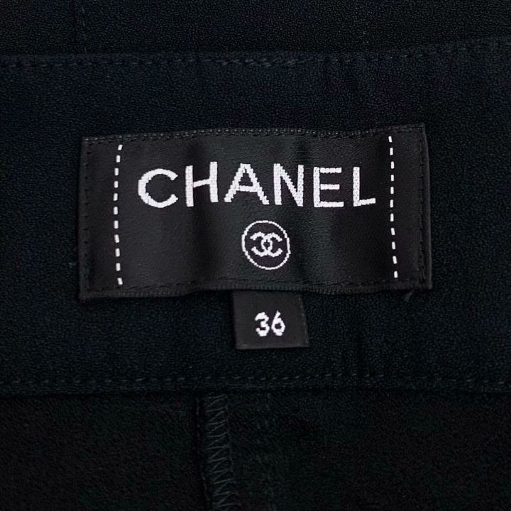 Chanel Chanel Black Logo Wide-Leg Pants Size 36" / US 14 / IT 50 - 6 Thumbnail