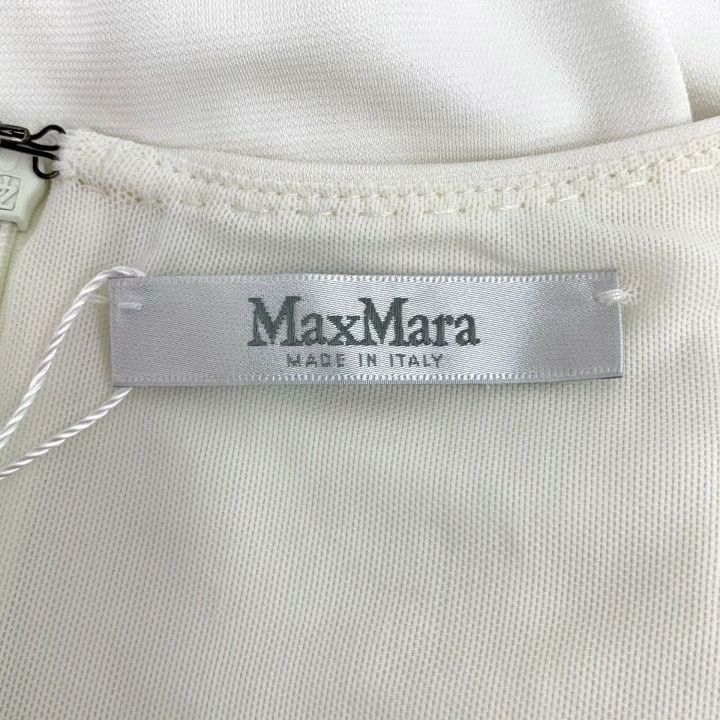 Max Mara Maxmara White V-Neck Sleeveless Dress Size M / US 6-8 / IT 42-44 - 6 Thumbnail