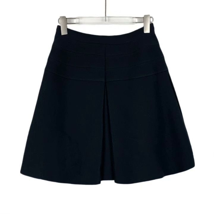 Dior Christian Dior Black Wool Casual Skirt Size 38" / US 16 / IT 52 - 2 Thumbnail
