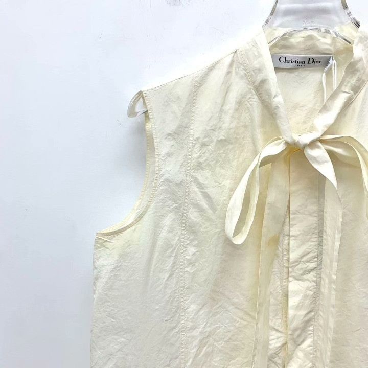 Dior Dior Silk Bee Embroidery Bow Sleeveless Shirt Size XXS / US 00 / IT 34 - 3 Thumbnail