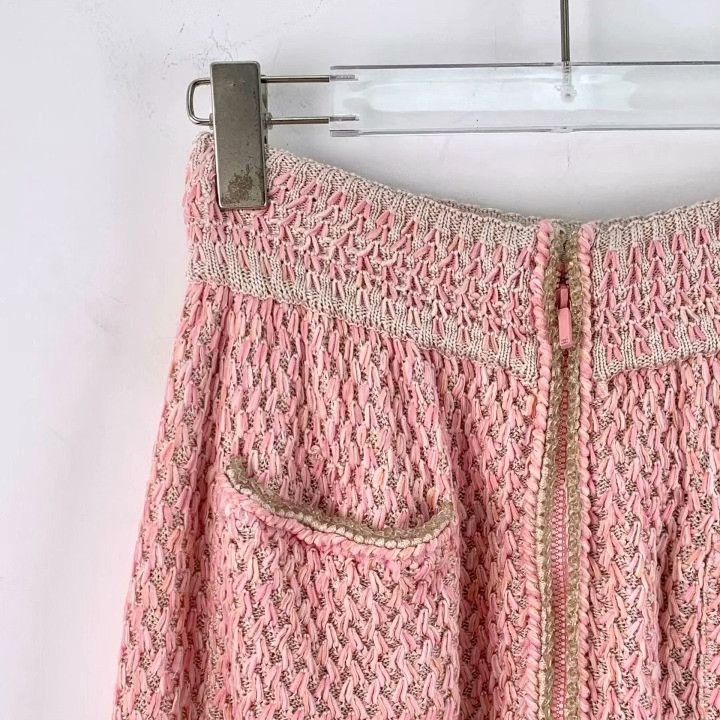 Chanel Chanel Circuit Collection Pink Knit Skirt Size 38" / US 16 / IT 52 - 3 Thumbnail
