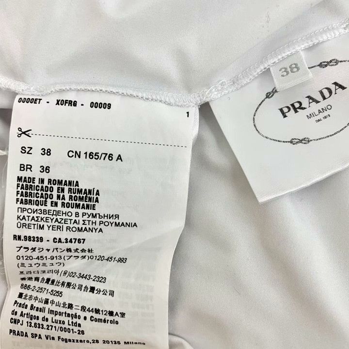Prada Prada 2022 White Triangle Logo Turtleneck T-Shirt Size S / US 4 / IT 40 - 7 Thumbnail