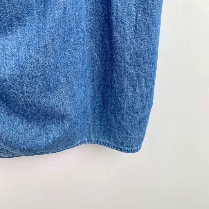 Celine Celine Blue Ruffled Bow Cotton Cami Dress Size S / US 4 / IT 40 - 4 Thumbnail
