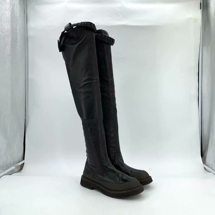 Celine Celine Leather Over-the-Knee Flat Boots Size US 7 / IT 37 - 2 Thumbnail