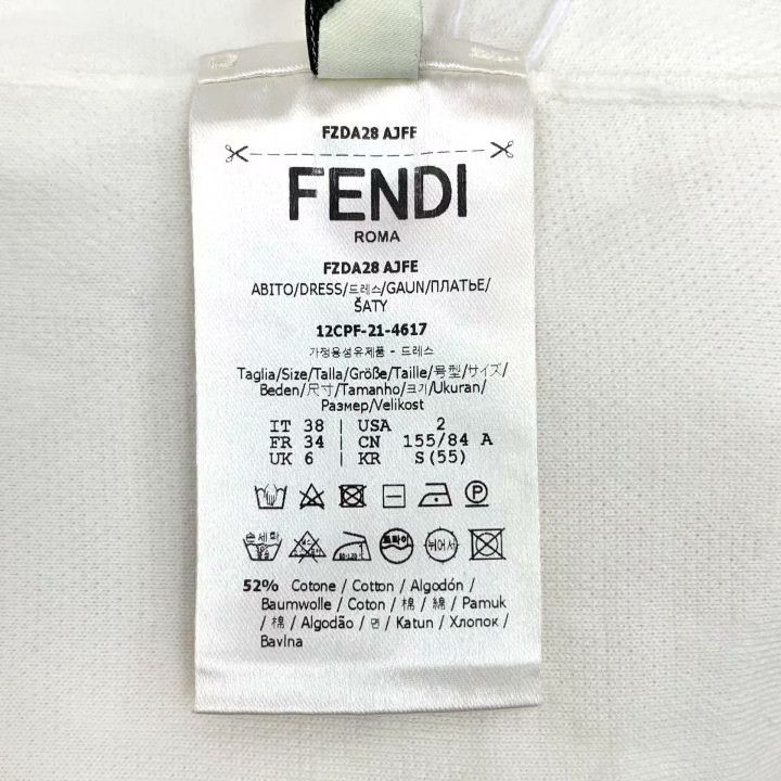 Fendi Fendi White Jacquard Cotton Turtleneck Dress Size S / US 4 / IT 40 - 8 Thumbnail