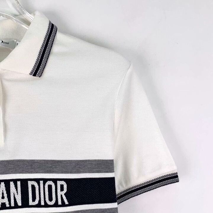 Dior Dior White Logo Cotton Polo T-Shirt Size XS / US 0-2 / IT 36-38 - 3 Thumbnail
